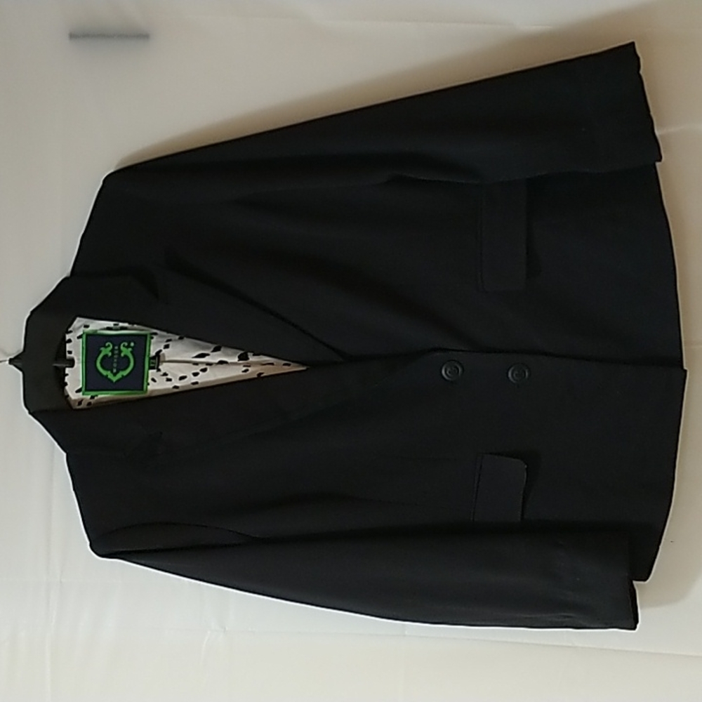 C Wonder Black Blazer Printed lining Sized 12